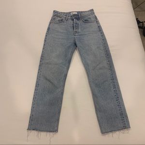 zara hi rise straight leg jean